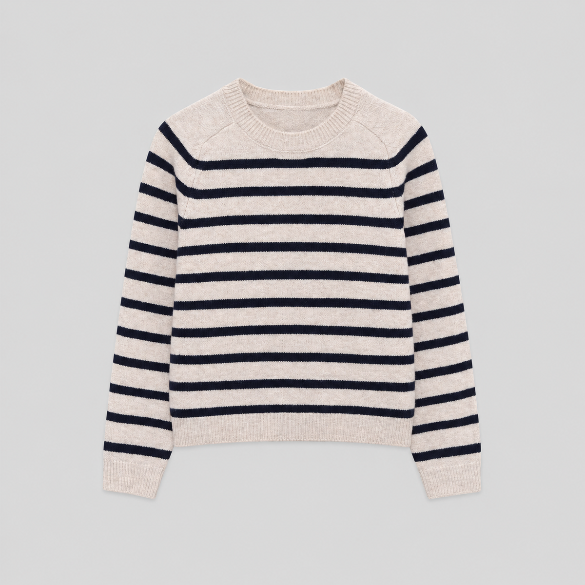 Apricot Striped Knit Sweater