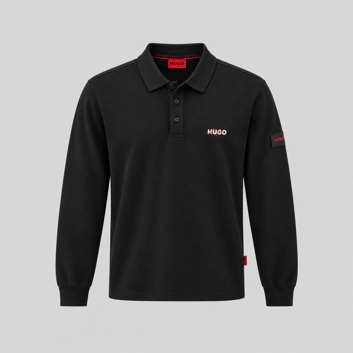 HUGO Cotton Black Polo Shirt