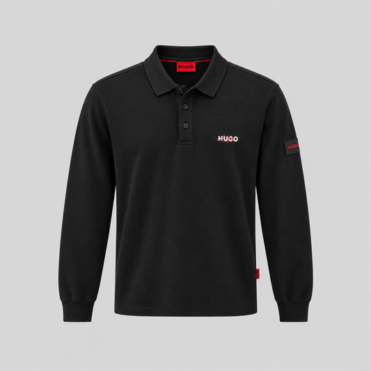 HUGO Cotton Black Polo Shirt
