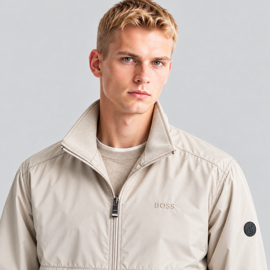 BOSS Zip Jacket With Double B Sleeve Badge