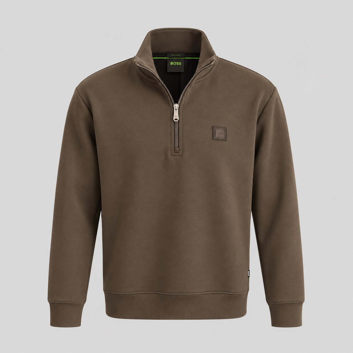 BOSS Zip-Neck Sweatshirt With Logo Badge