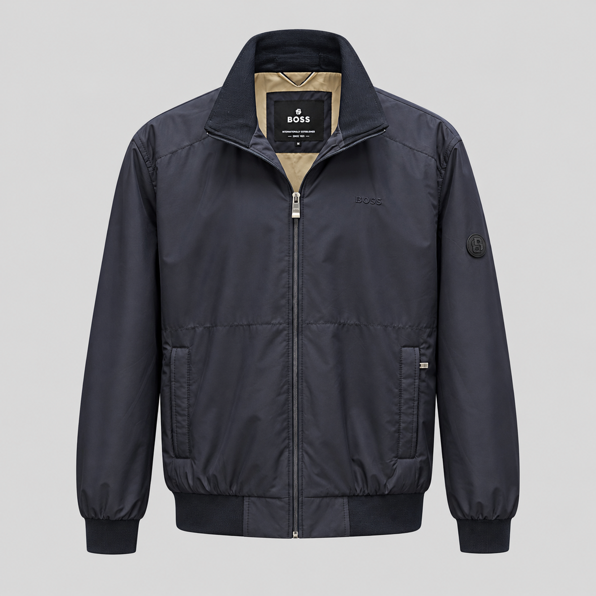 BOSS Zip Jacket With Double B Sleeve Badge
