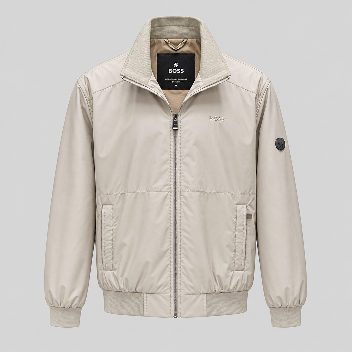 BOSS Zip Jacket With Double B Sleeve Badge