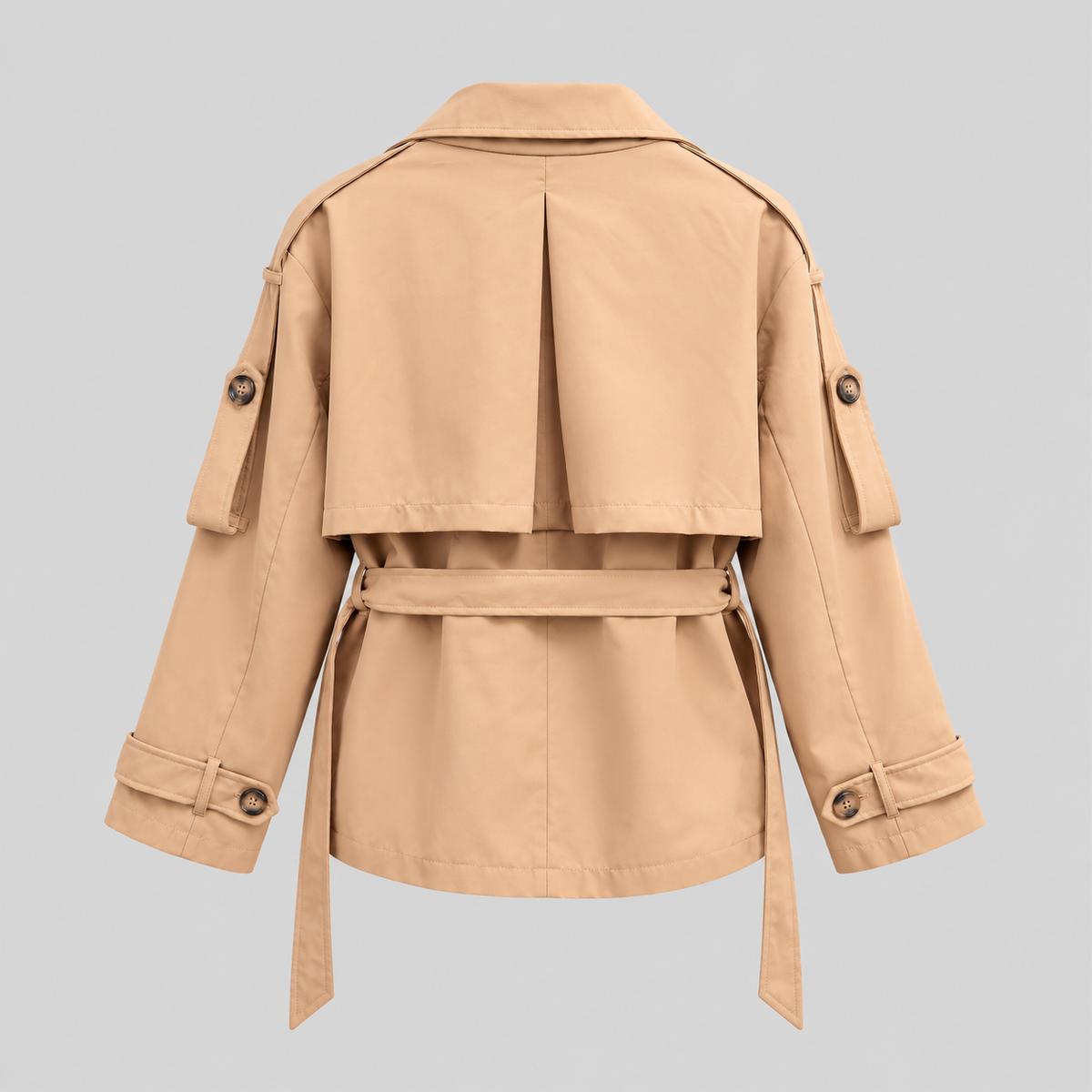 Short Belted Trench Jacket