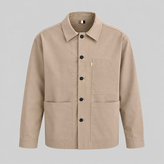 BOSS Relaxed-Fit Button-Up Overshirt Jacket