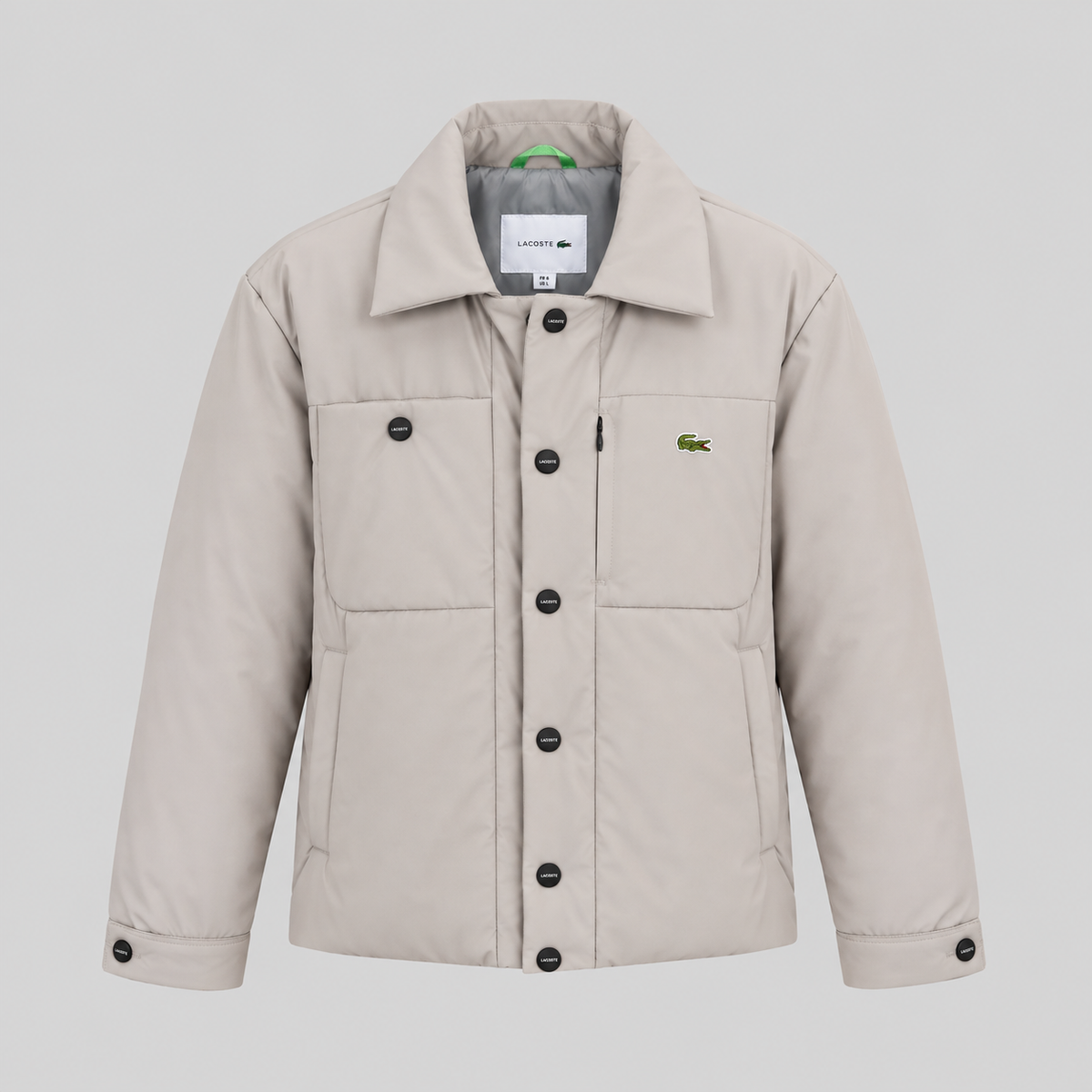 Lacoste Padded Overshirt Jacket With Snap Buttons