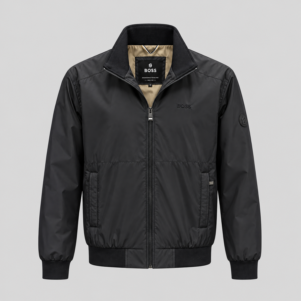 BOSS Zip Jacket With Double B Sleeve Badge