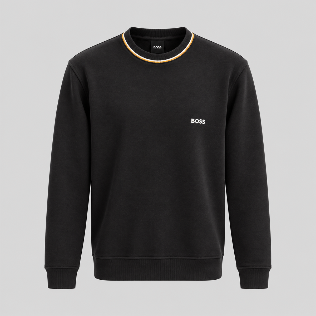 BOSS Striped-Collar Crew-Neck Sweatshirt