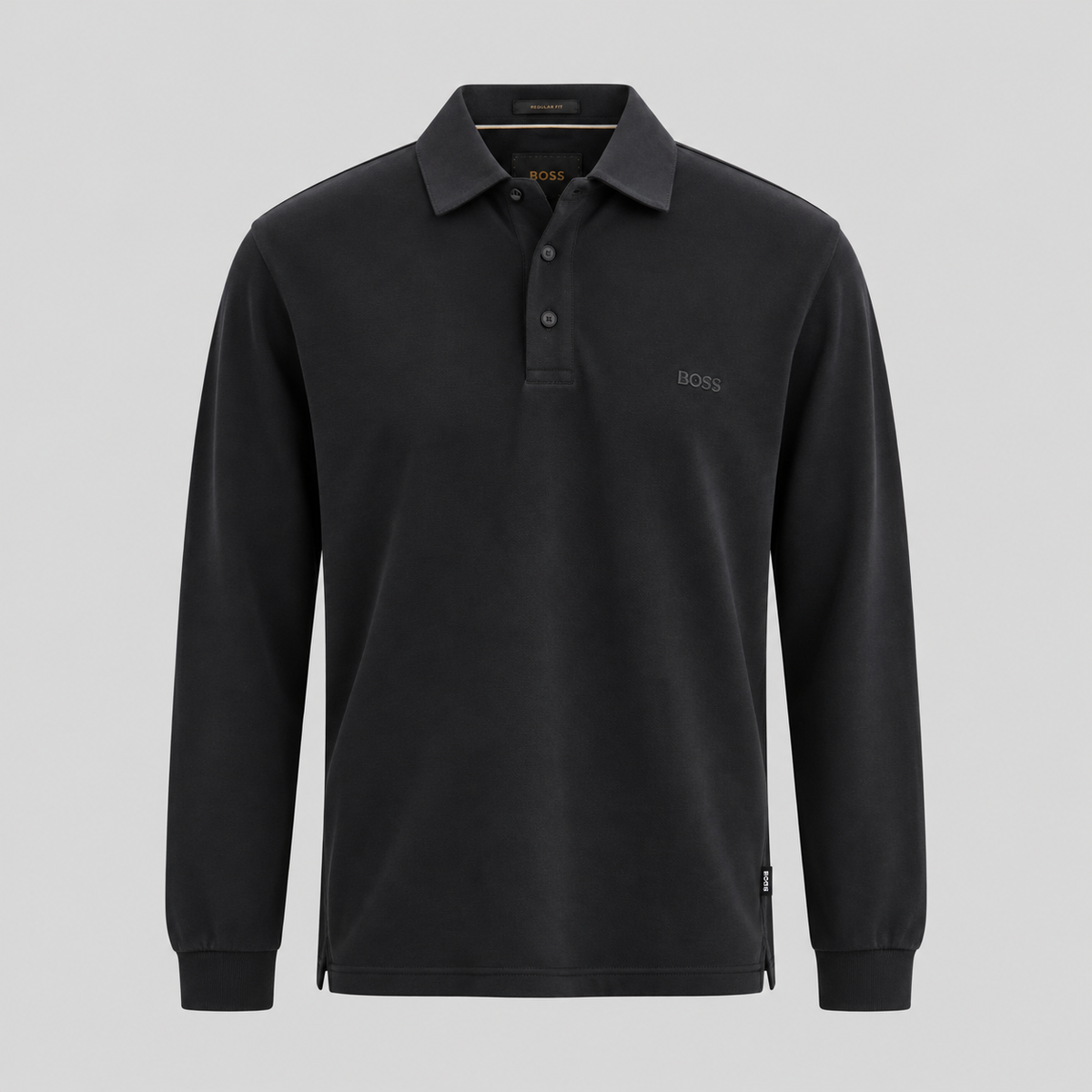BOSS Long-Sleeve Polo Shirt With Tonal Logo