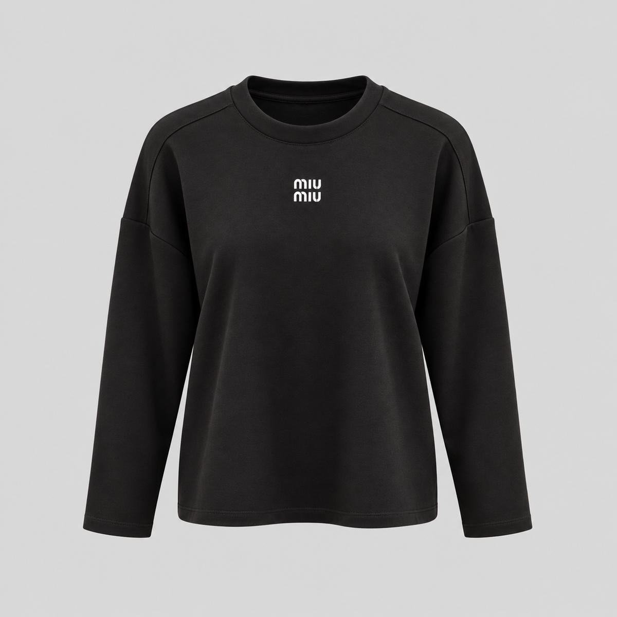 Miu Miu Long-Sleeve Cotton Jersey T-Shirt