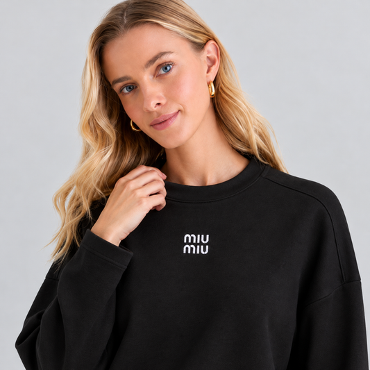 Miu Miu Long-Sleeve Cotton Jersey T-Shirt
