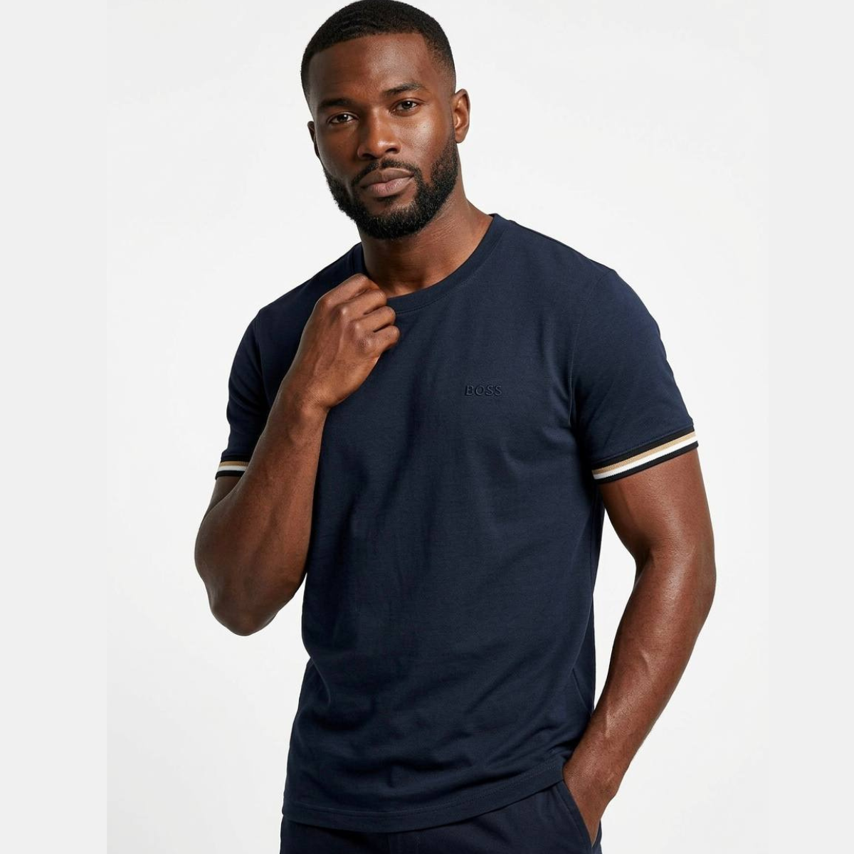 BOSS Mercerised-Soft cotton T-shirt