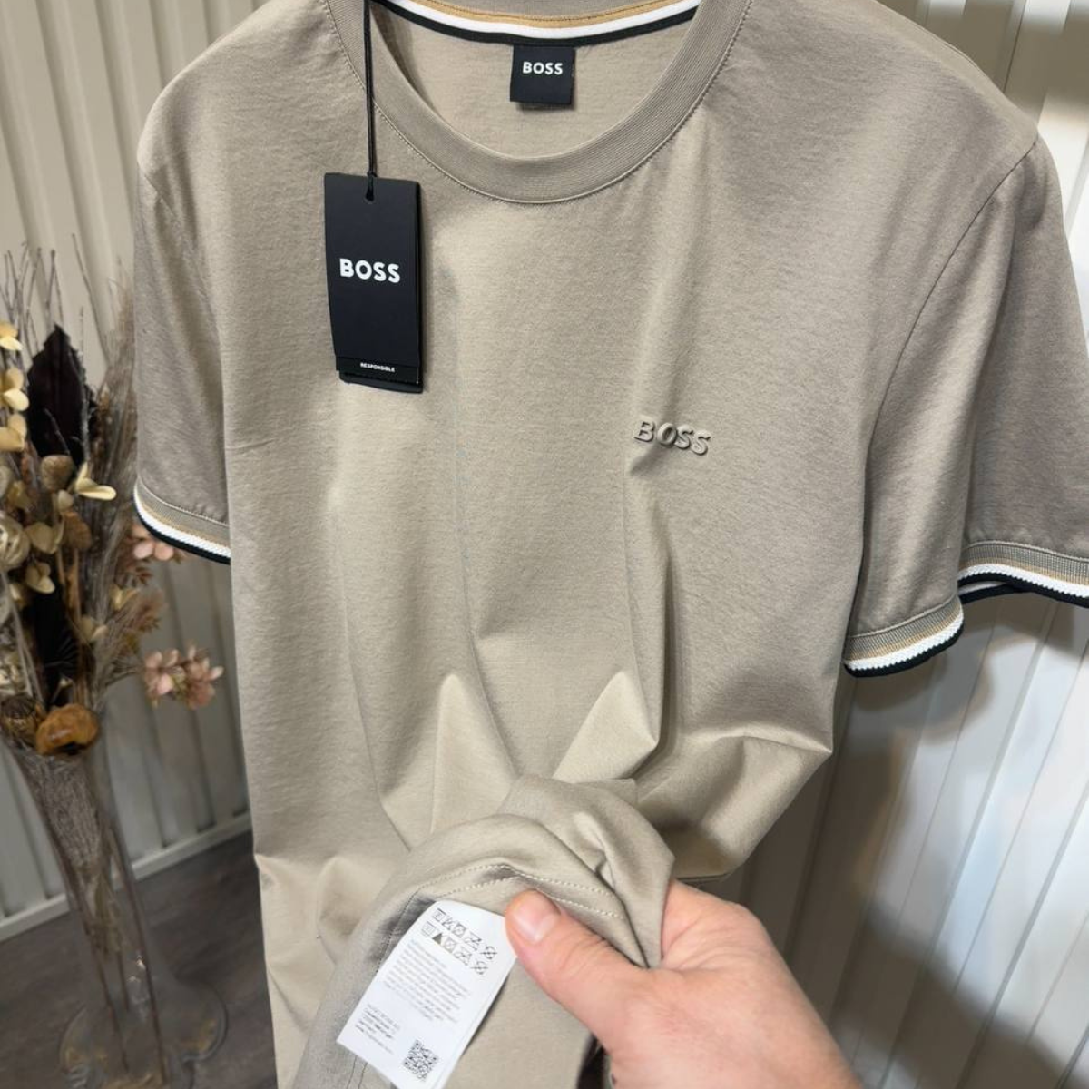 BOSS Mercerised-Soft cotton T-shirt