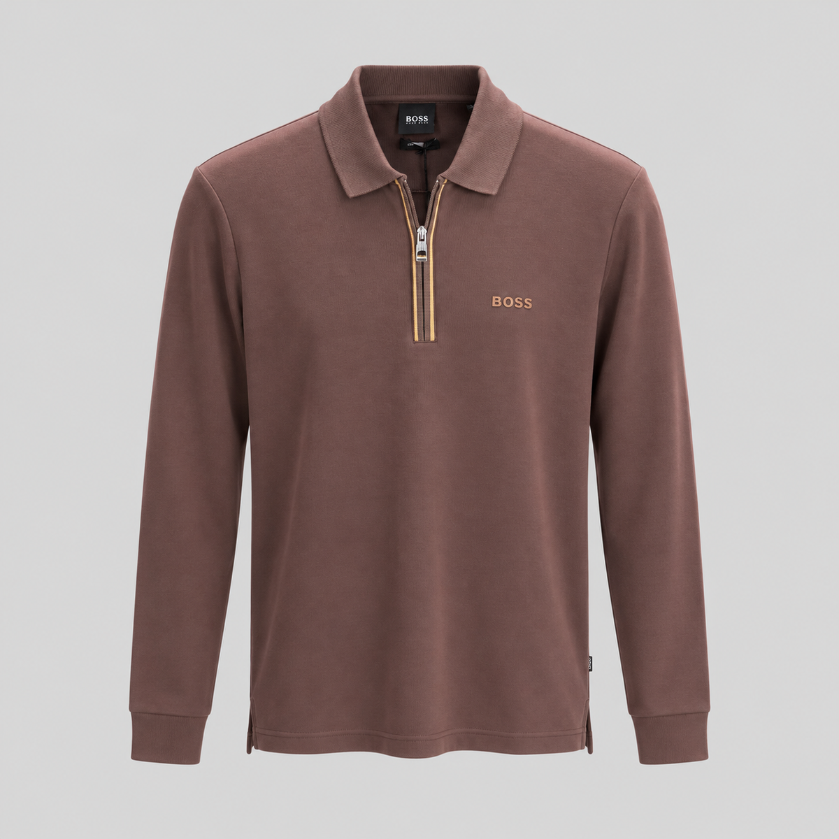 BOSS Half-Zip Long-Sleeve Polo Shirt