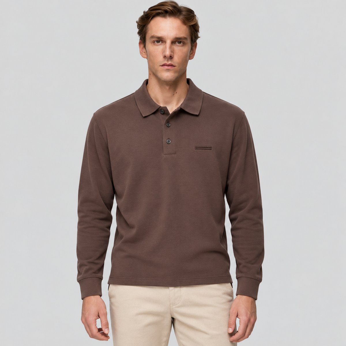 ZEGNA Long-Sleeve Cotton Polo Shirt