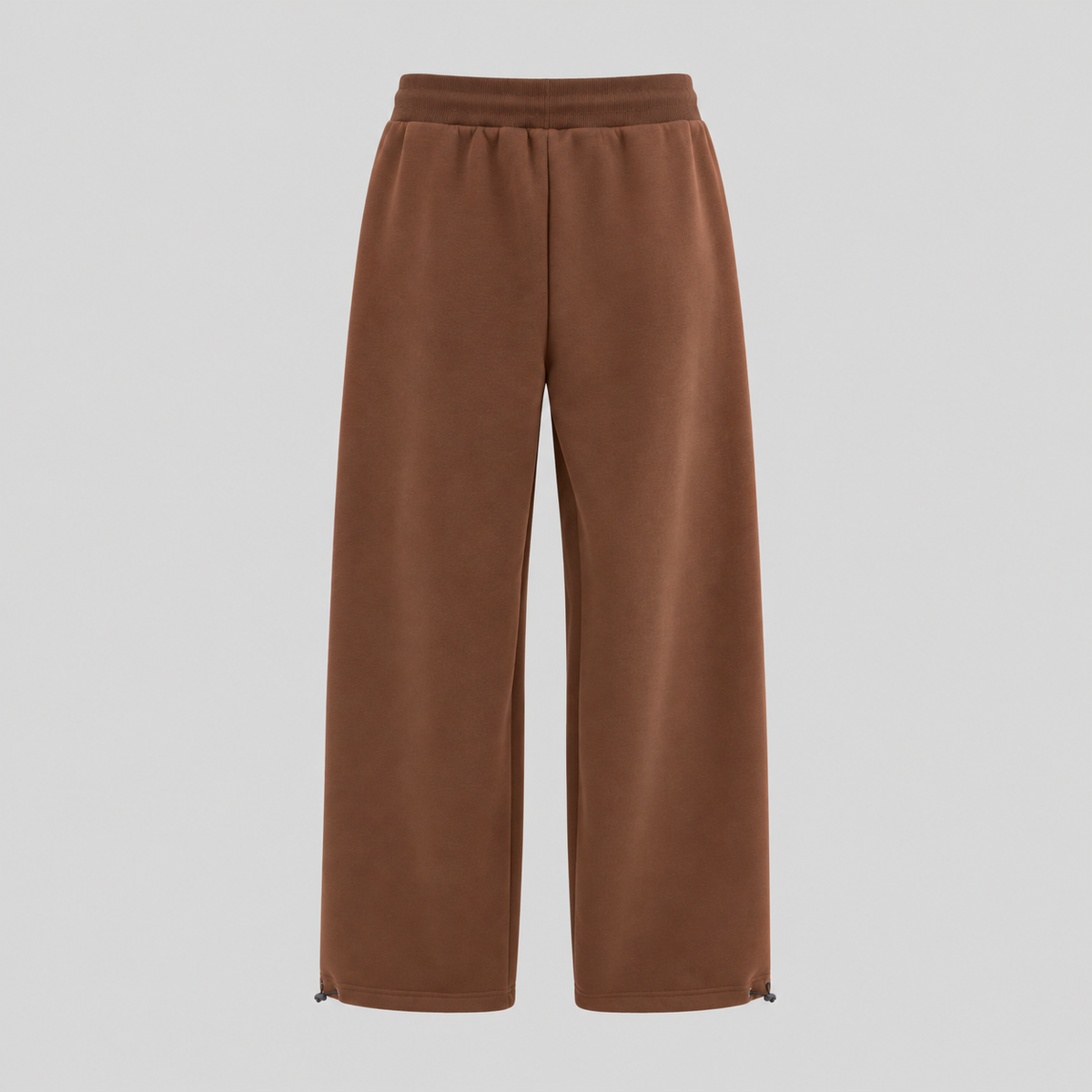 Brown Wide-Leg Drawstring Sweatpants