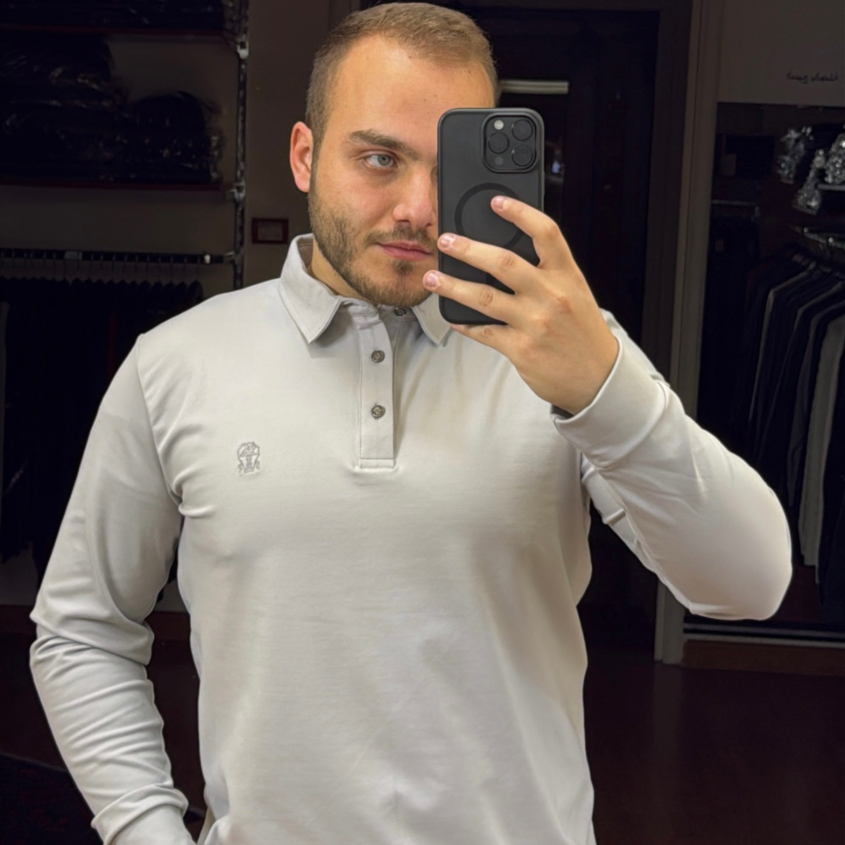 BRUNELLO CUCINELLI Embroidered Cotton Polo Shirt