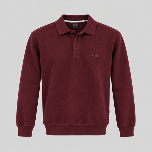 BOSS Long-Sleeve Polo Sweatshirt