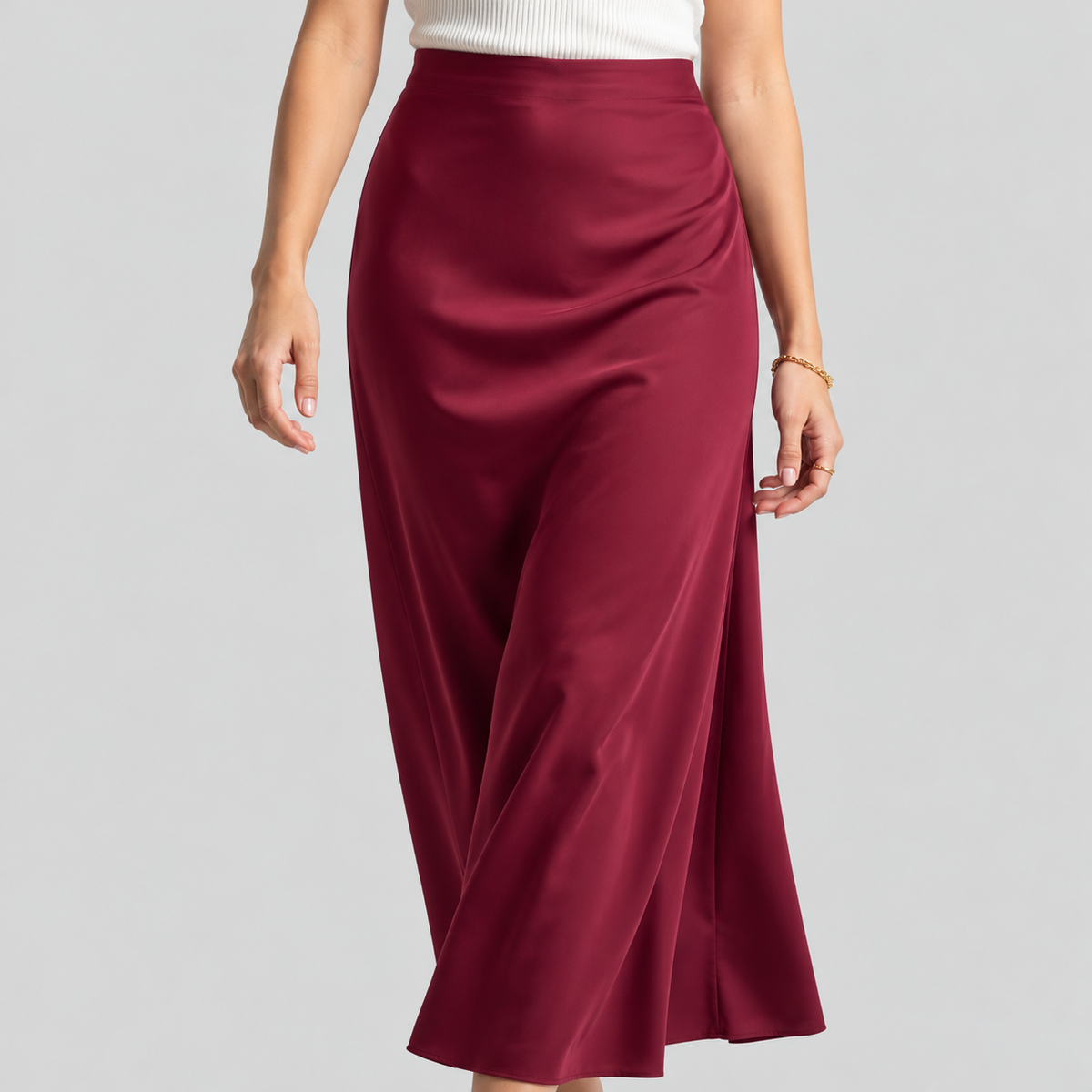 Satin Midi Skirt