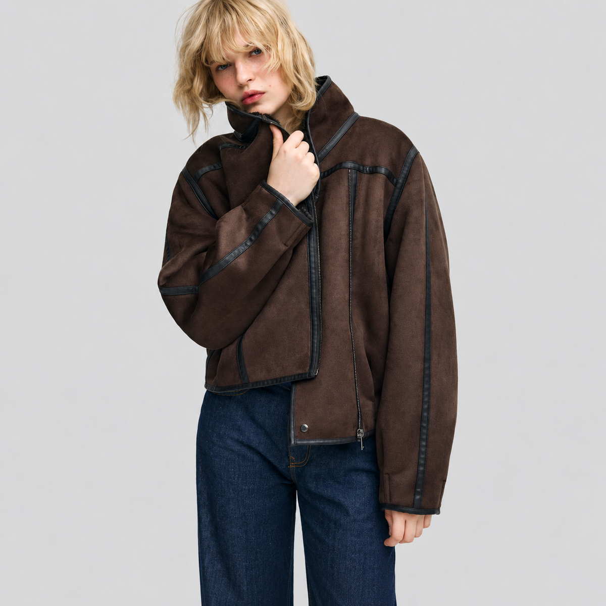 Double Sided Faux Suede Jacket