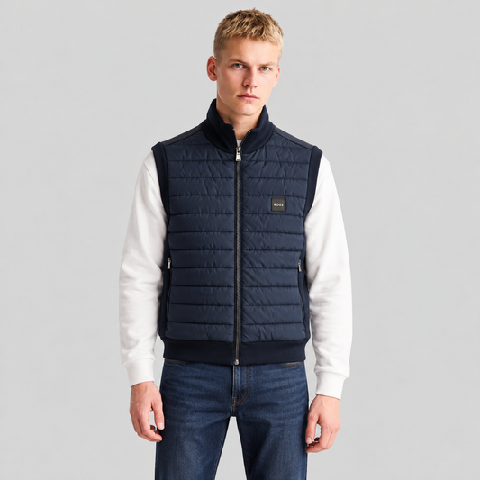 BOSS Hybrid Quilted Gilet With Logo Badge