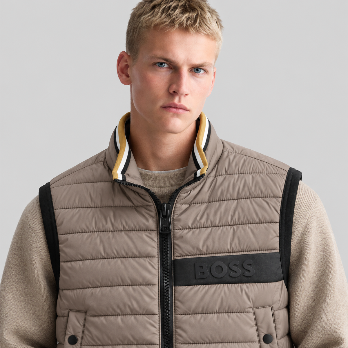 BOSS Quilted Gilet With Logo Band