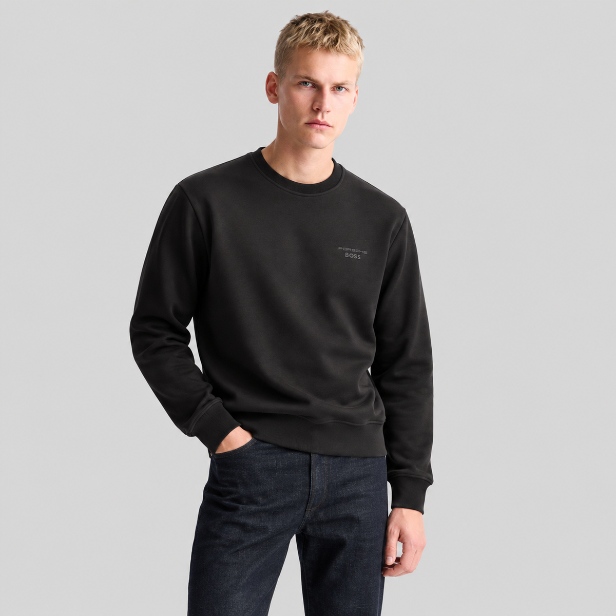 Porsche x BOSS Crew-Neck Sweatshirt With Tonal Logo