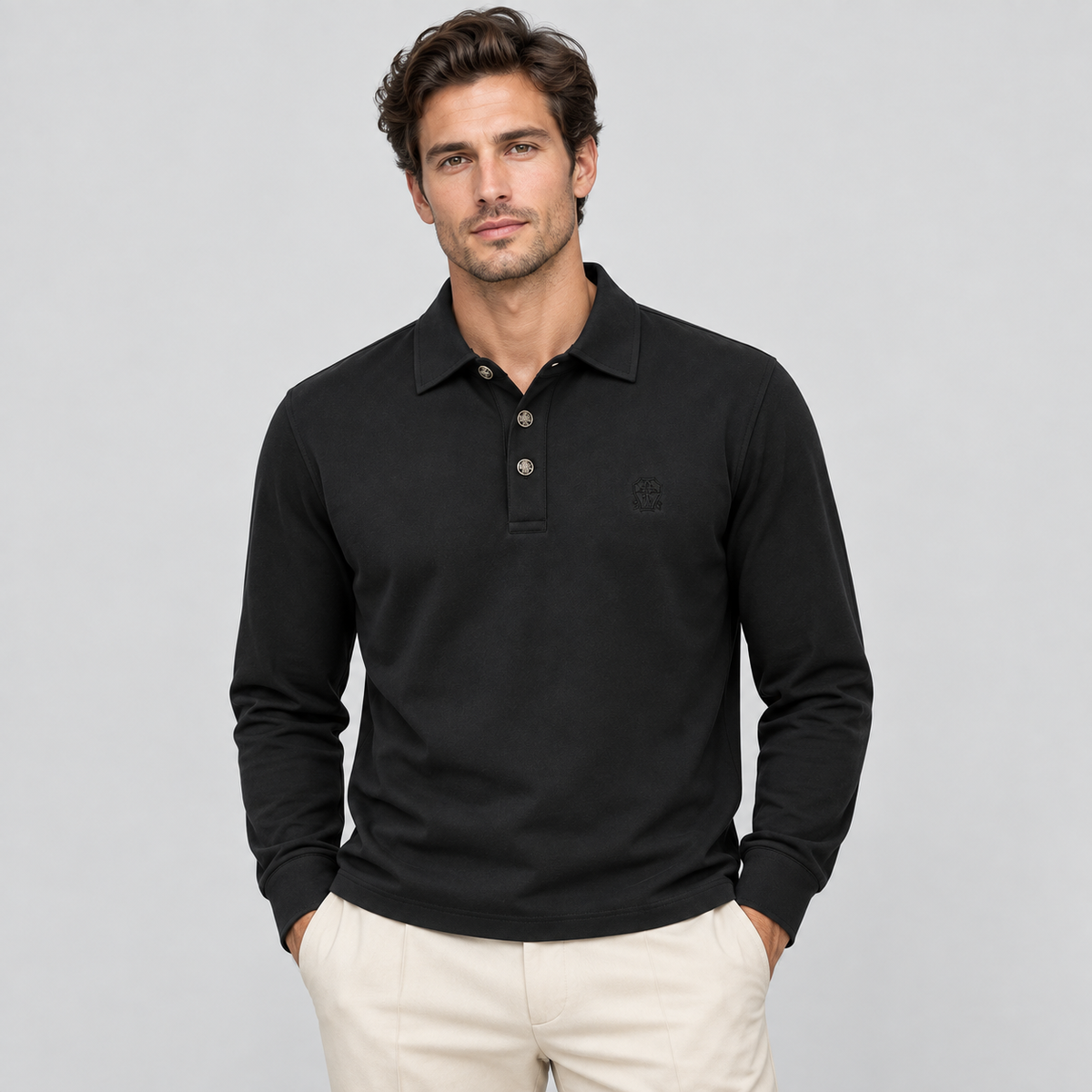 BRUNELLO CUCINELLI Embroidered Cotton Polo Shirt