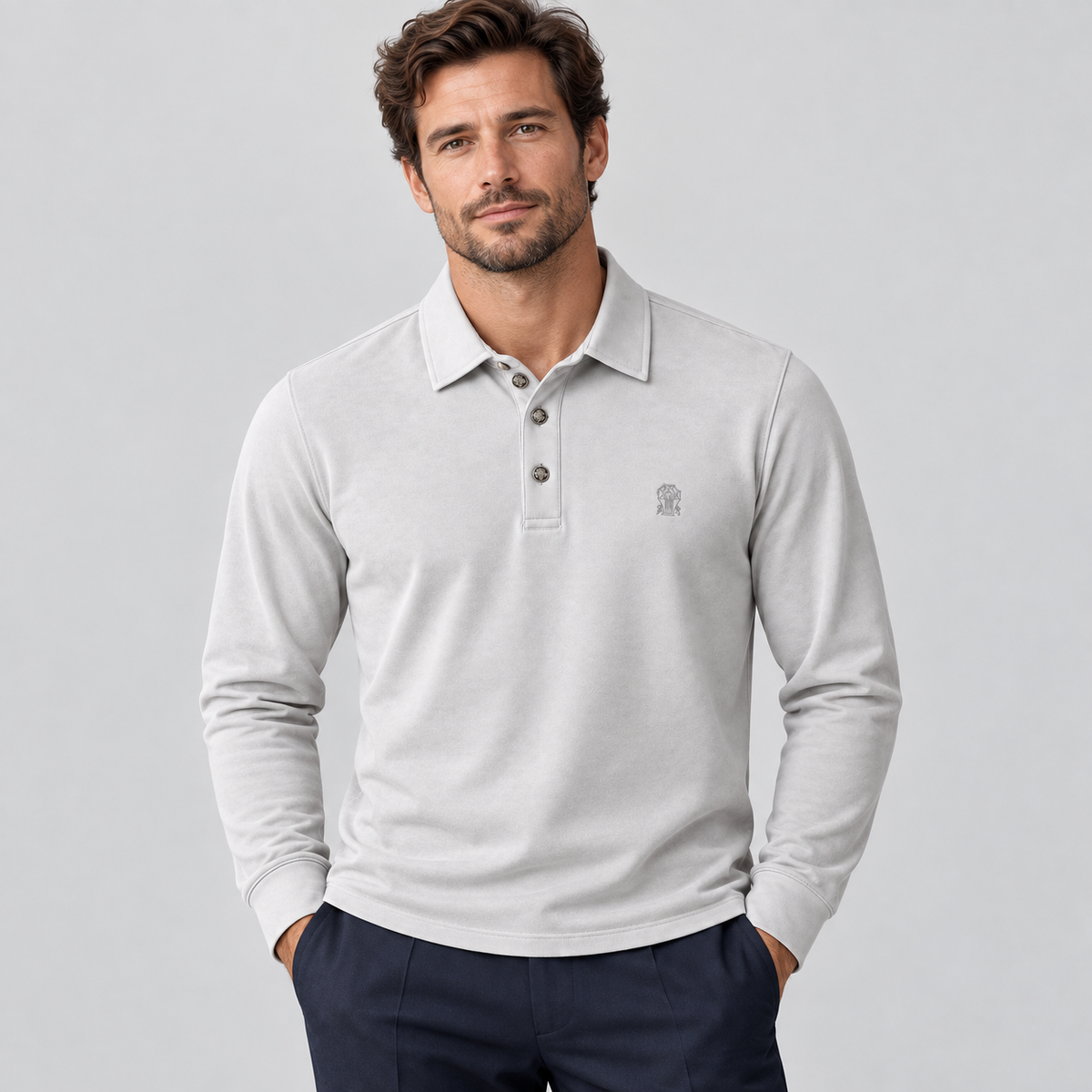 BRUNELLO CUCINELLI Embroidered Cotton Polo Shirt