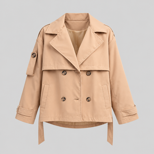 Short Belted Trench Jacket