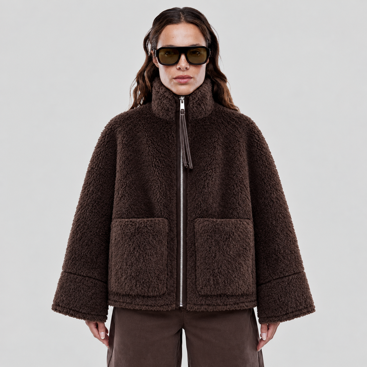 Double Sided Zip Teddy Jacket