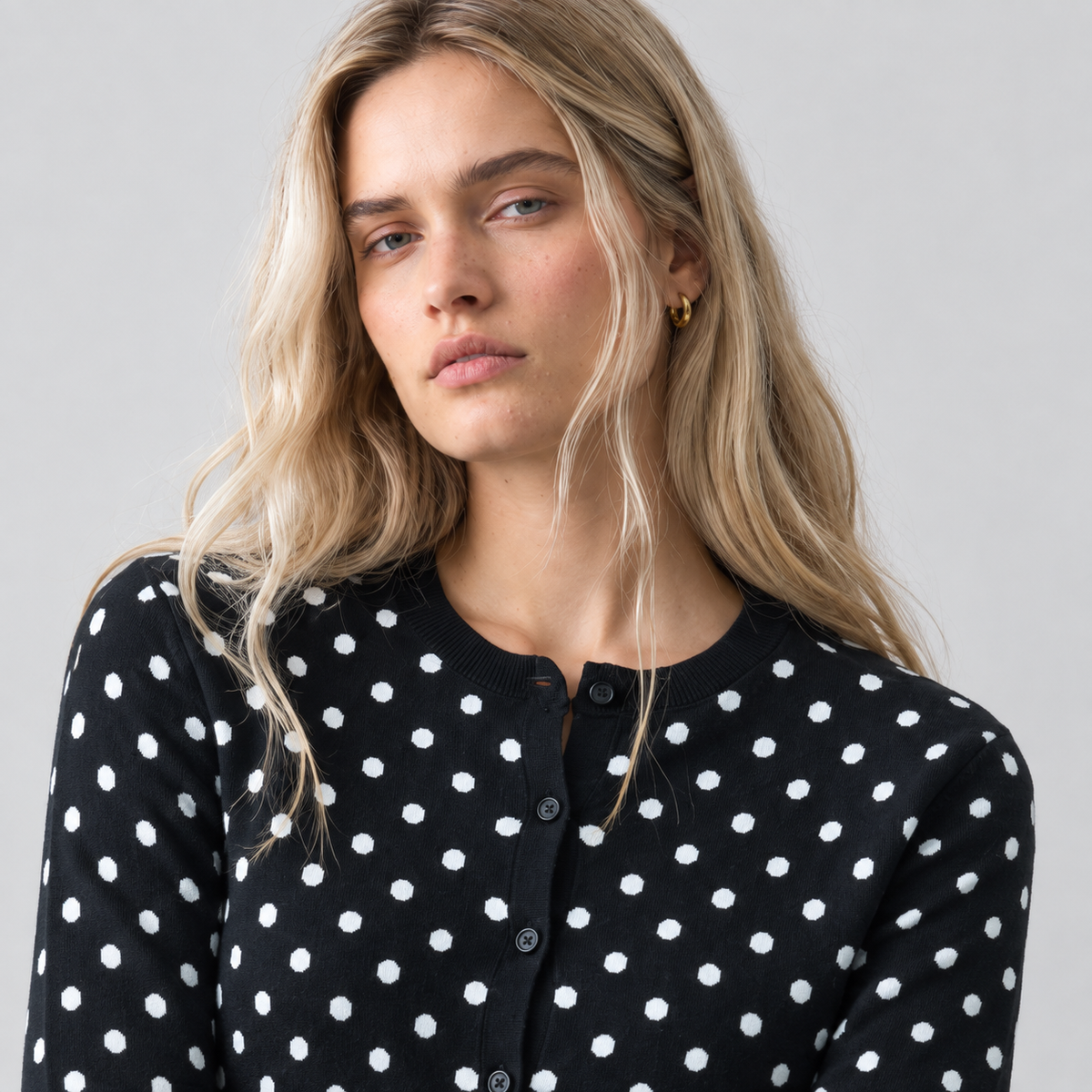Polka Dots Knitted Cardigan