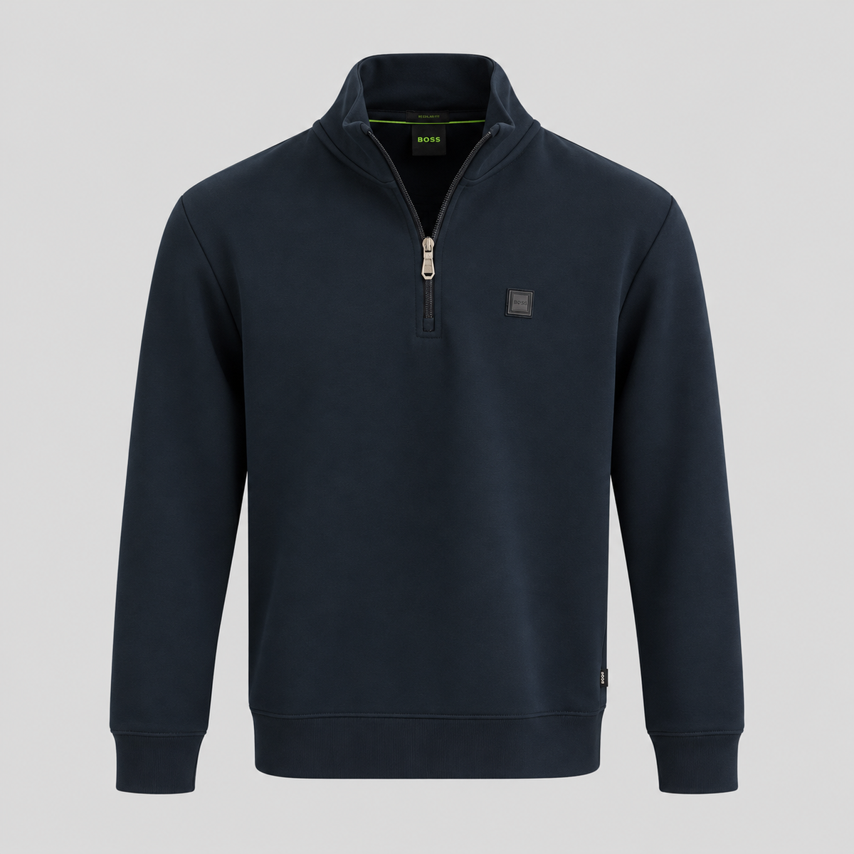 BOSS Zip-Neck Sweatshirt With Logo Badge