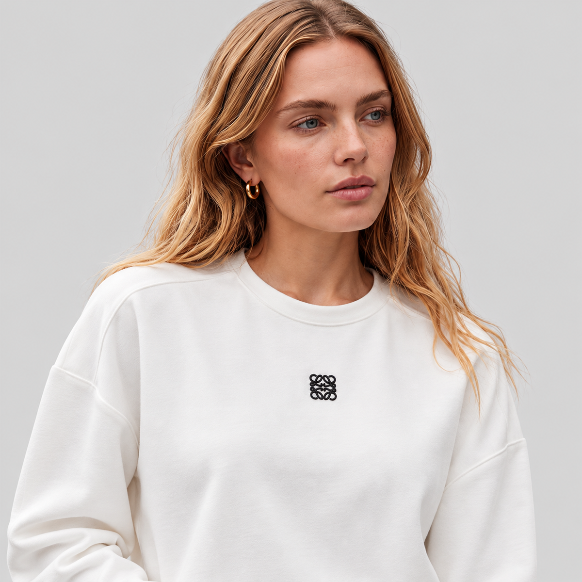 Loewe Oversized Long-Sleeve Cotton Crew-Neck Top
