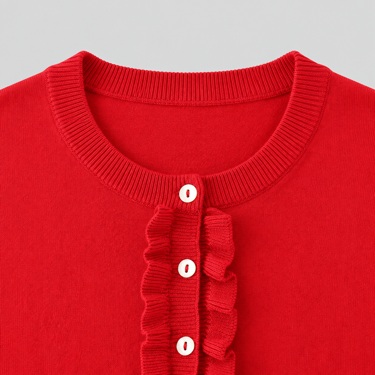 Red Button Down Knitted Cardigan