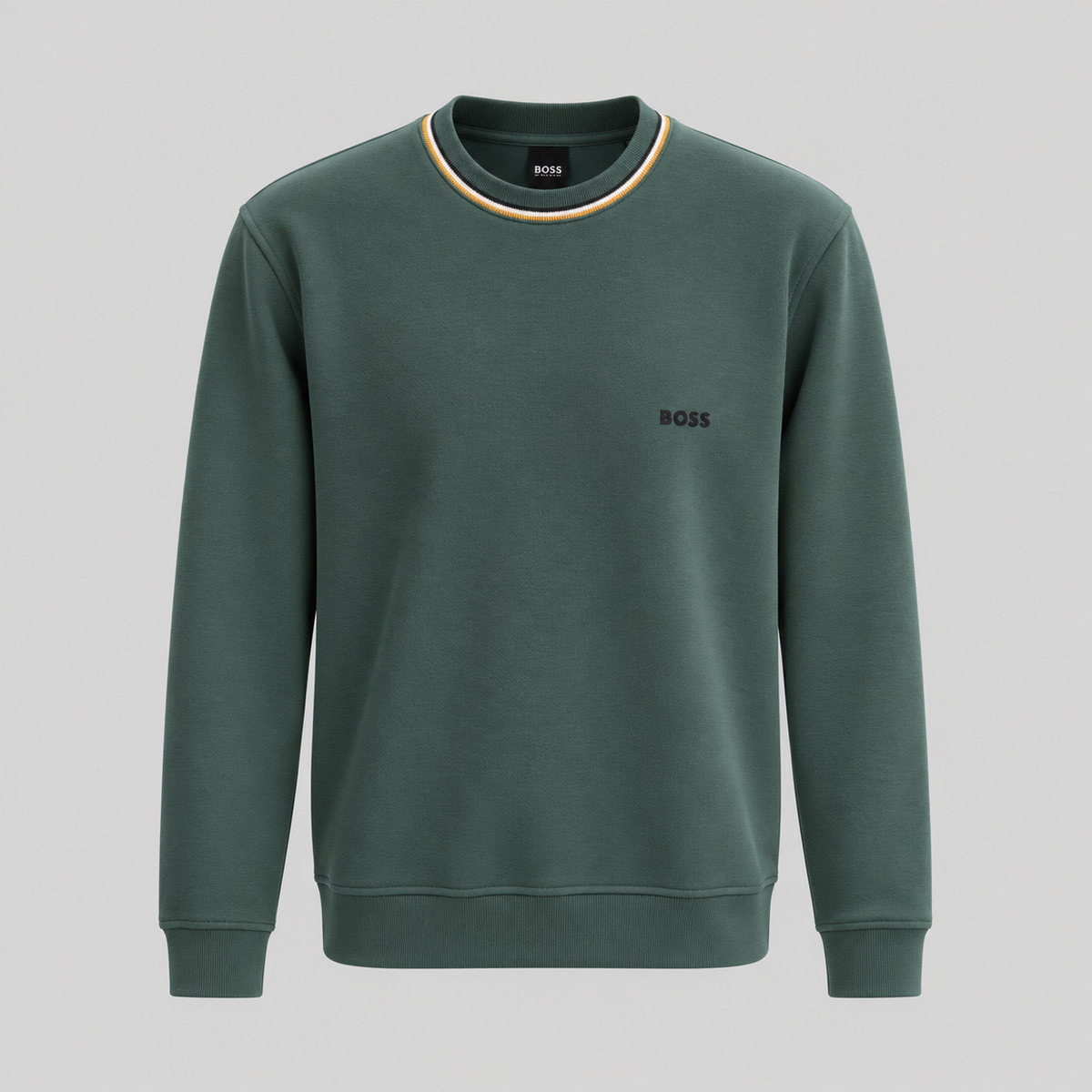 BOSS Striped-Collar Crew-Neck Sweatshirt