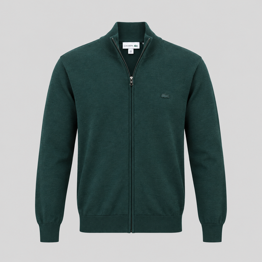 Lacoste Full-Zip Soft Wool Sweater