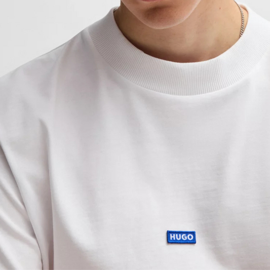 BOSS Cotton-Jersey T-Shirt With Blue Logo Patch