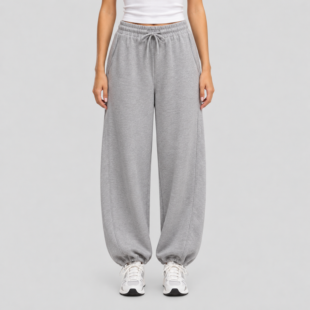 Grey Drawstring Jogger Sweatpants