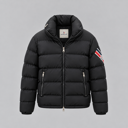MONCLER Striped Logo Patch Down Jacket