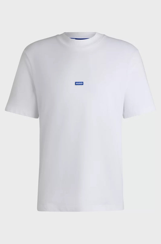 BOSS Cotton-Jersey T-Shirt With Blue Logo Patch