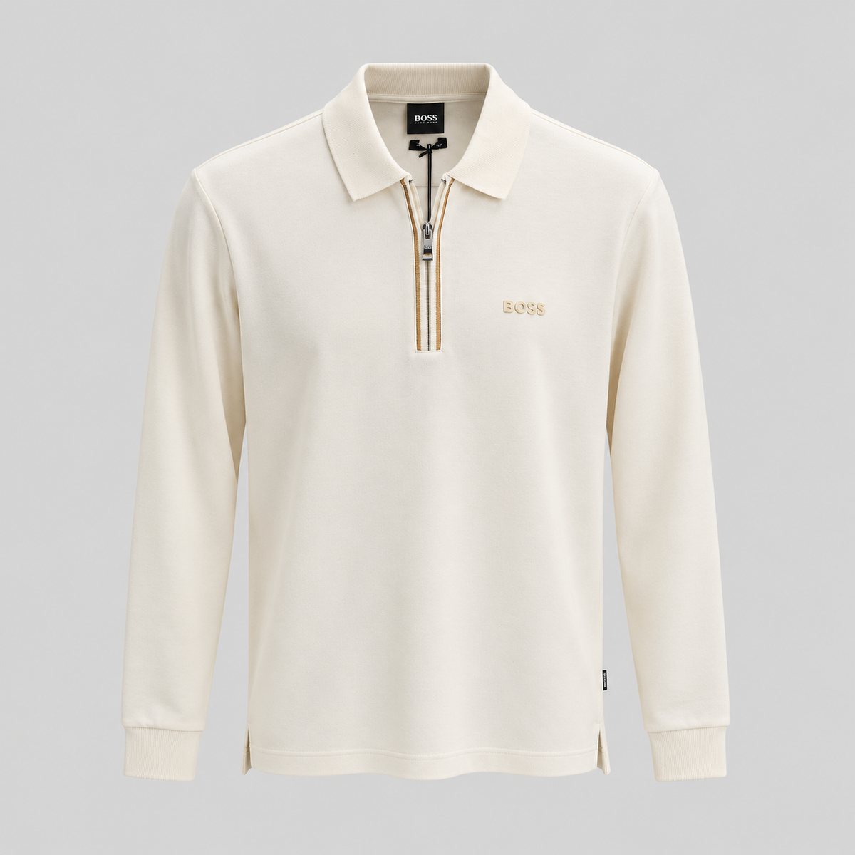 BOSS Half-Zip Long-Sleeve Polo Shirt
