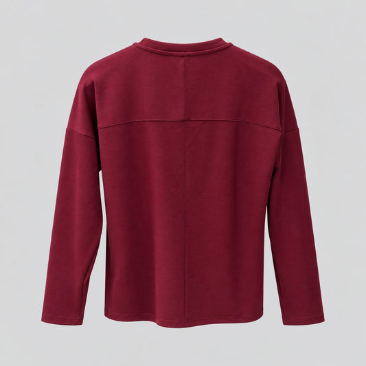 Alo Long-Sleeve Cotton Crew-Neck Top With Chest Logo