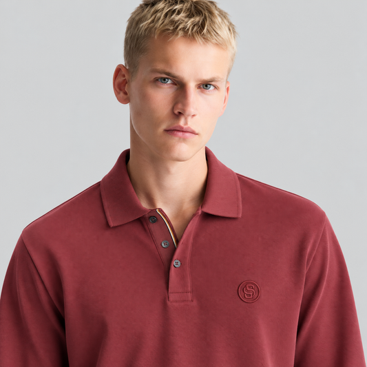 BOSS Long-Sleeve Polo Shirt With Double B Monogram