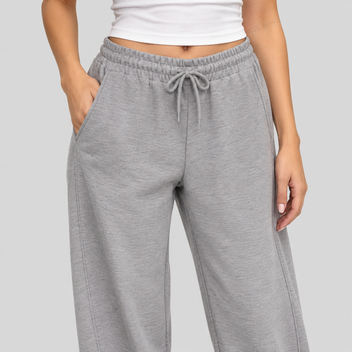 Grey Drawstring Jogger Sweatpants