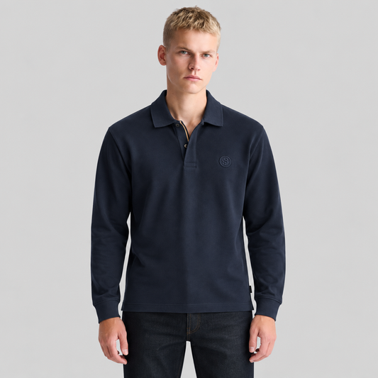 BOSS Long-Sleeve Polo Shirt With Double B Monogram