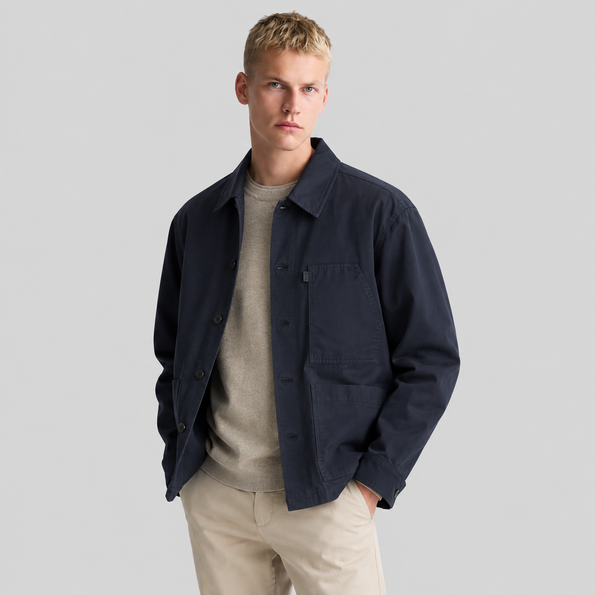 BOSS Relaxed-Fit Button-Up Overshirt Jacket