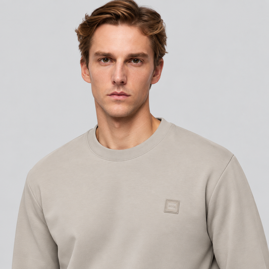 BOSS Crew-Neck Sweatshirt With Logo Badge