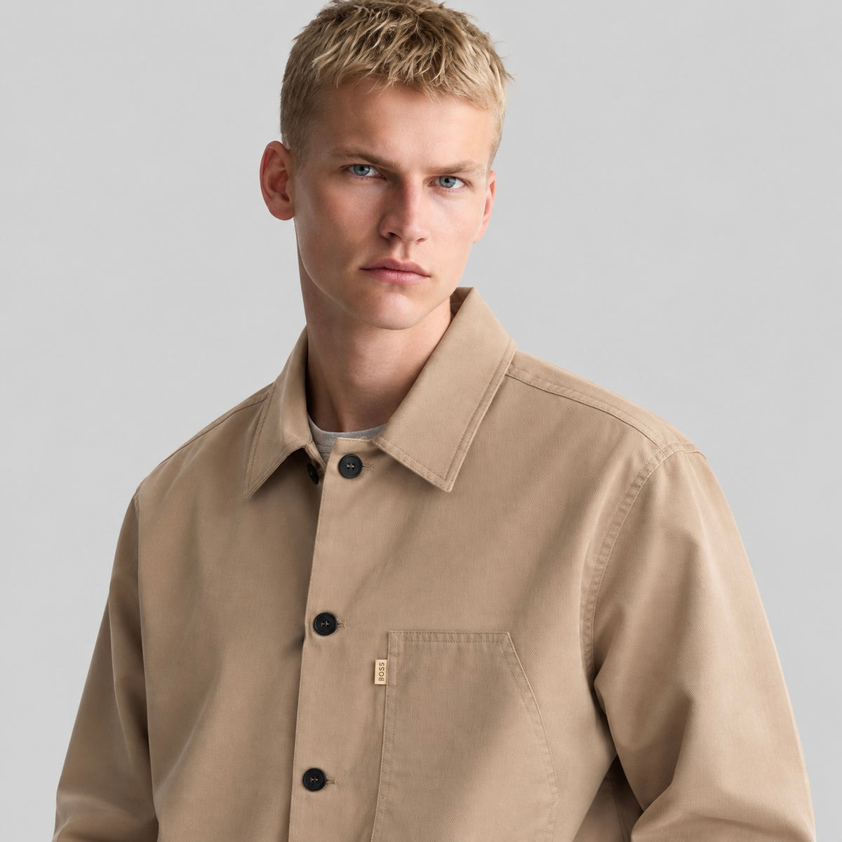 BOSS Relaxed-Fit Button-Up Overshirt Jacket