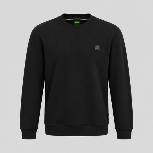 BOSS Crew-Neck Sweatshirt With Logo Badge